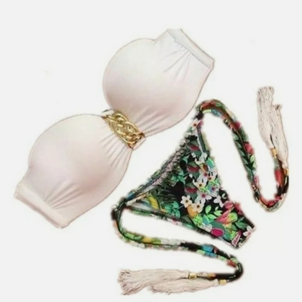 NWOT Brazilian Vintage Triangle Push Up Bikini Set Size Small